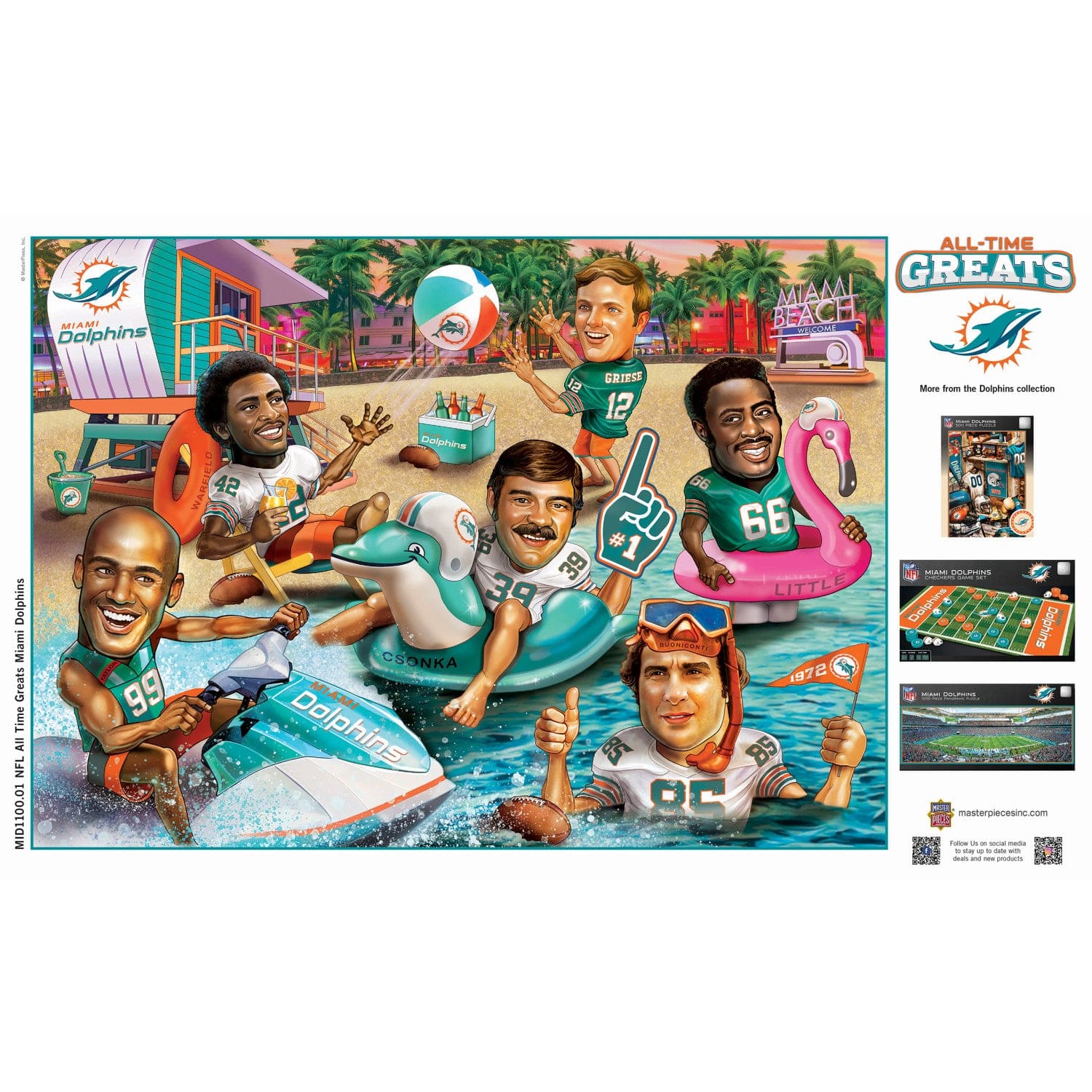 Miami Dolphins - All Time Greats 500 Piece Jigsaw Puzzle - Image 4