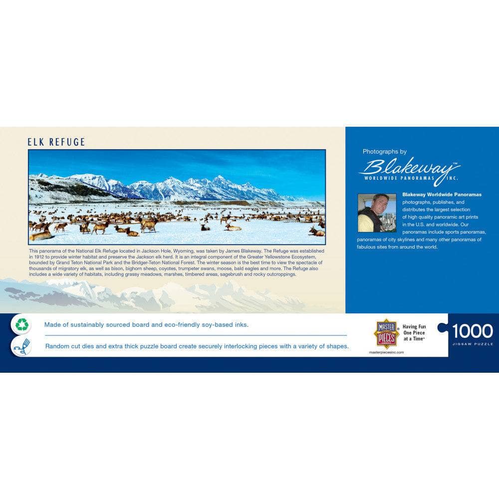 Elk Refuge, Wyoming 1000 Piece Panoramic Jigsaw Puzzle - Image 3
