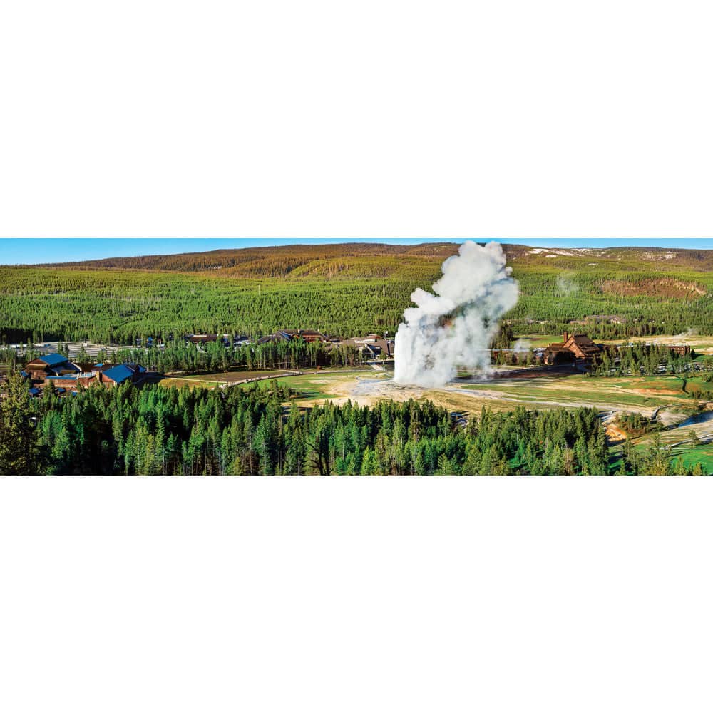 Yellowstone Old Faithful 1000 Piece Panoramic Jigsaw Puzzle - Image 2