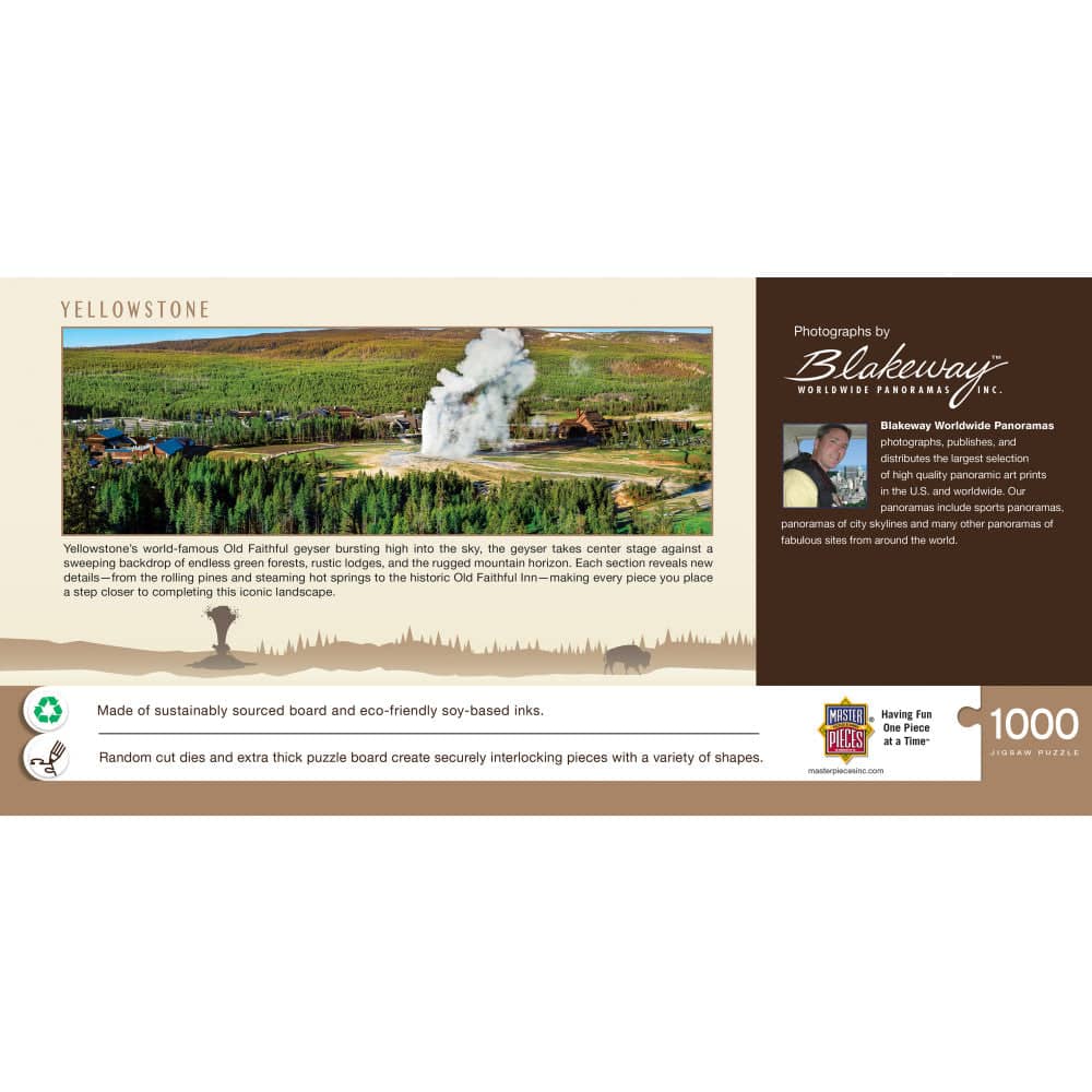 Yellowstone Old Faithful 1000 Piece Panoramic Jigsaw Puzzle - Image 3