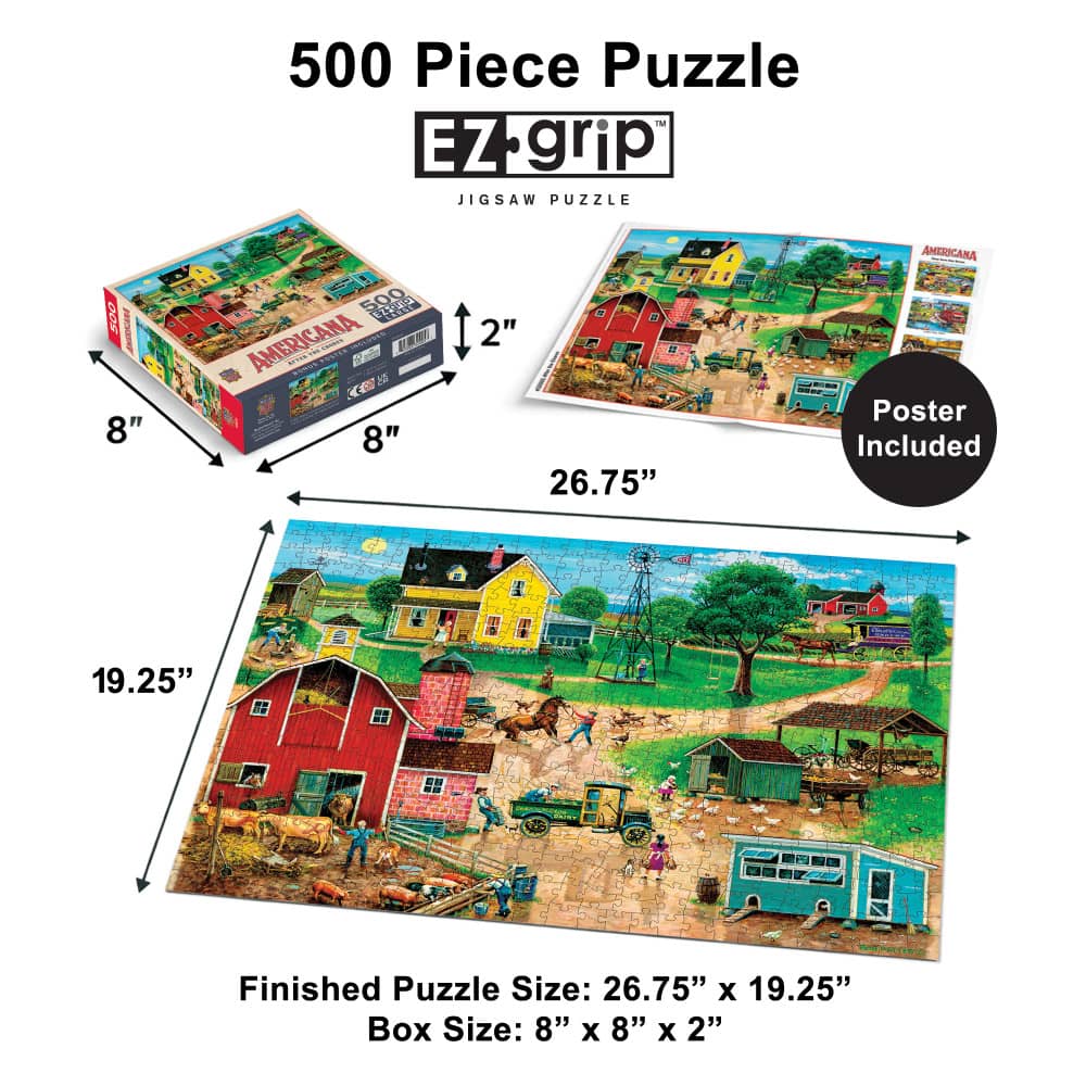 Americana - After the Chores 500 Piece EZ Grip Jigsaw Puzzle - Image 5