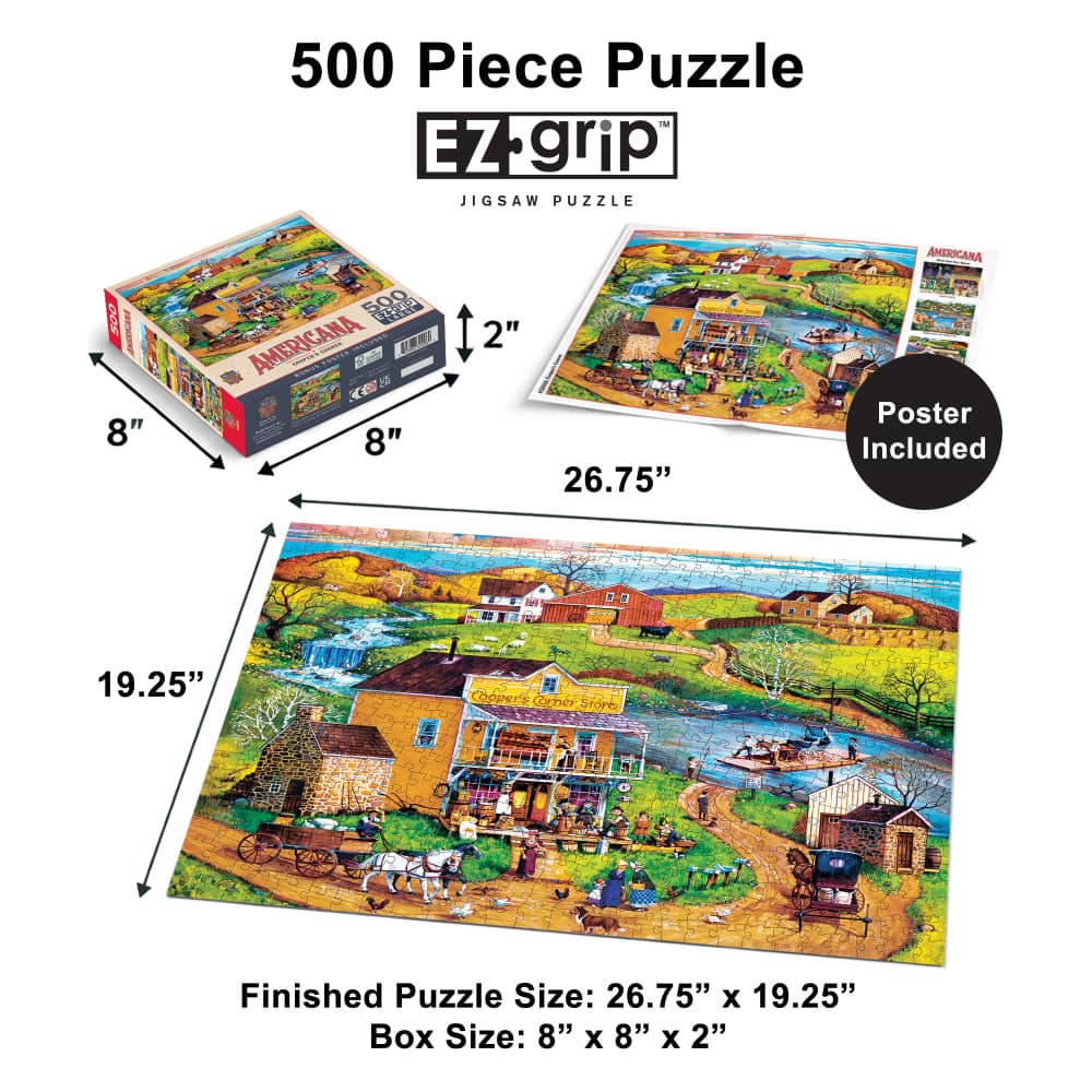 Americana - Cooper's Corner 500 Piece EZ Grip Jigsaw Puzzle - Image 5