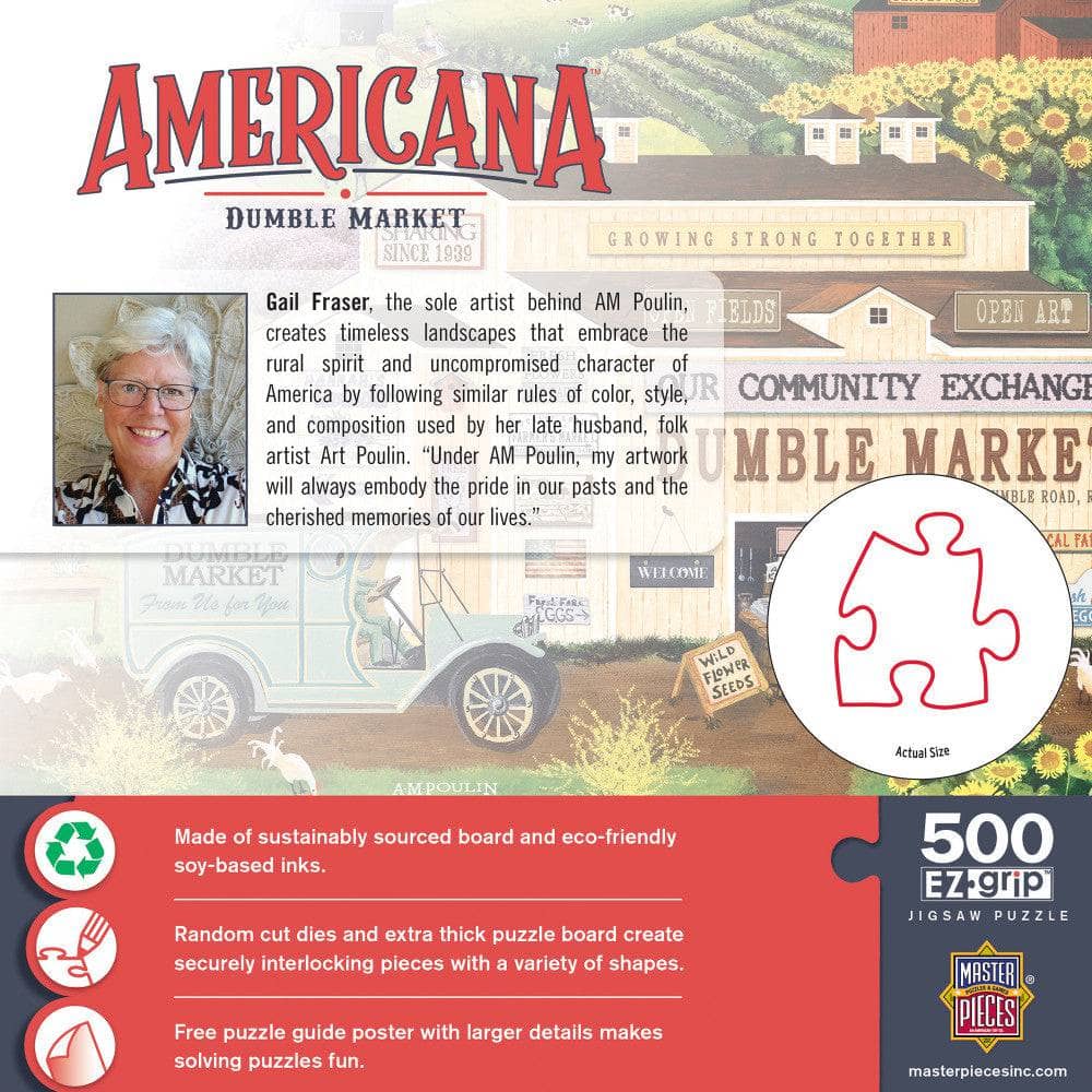 Americana - Dumble Market 500 Piece EZ Grip Jigsaw Puzzle - Image 3