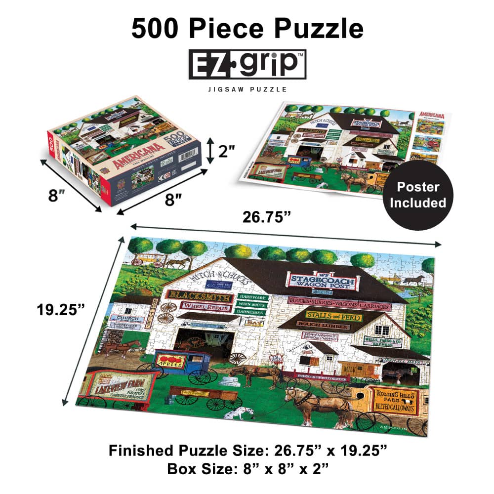 Americana - Free Wheeling 500 Piece EZ Grip Jigsaw Puzzle - Image 5
