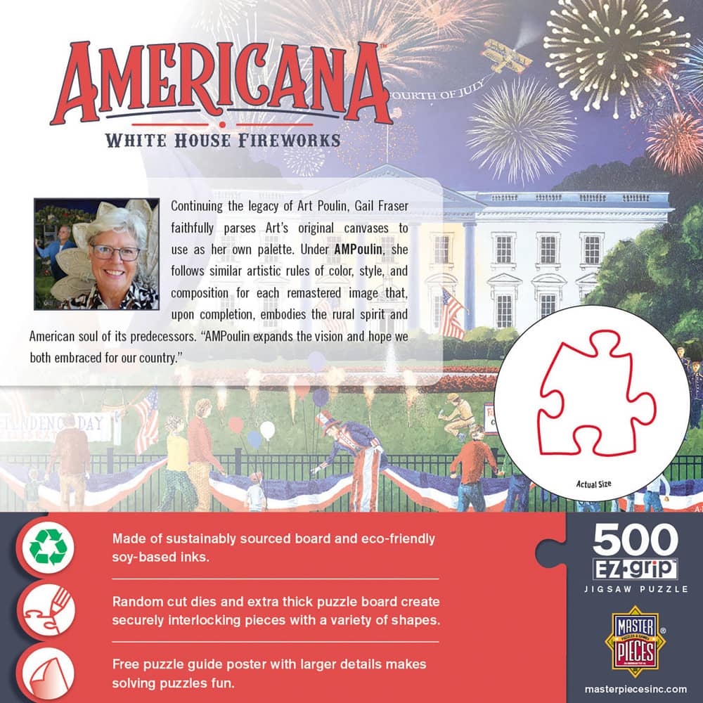 Americana - White House Fireworks 500 Piece EZ Grip Jigsaw Puzzle - Image 3