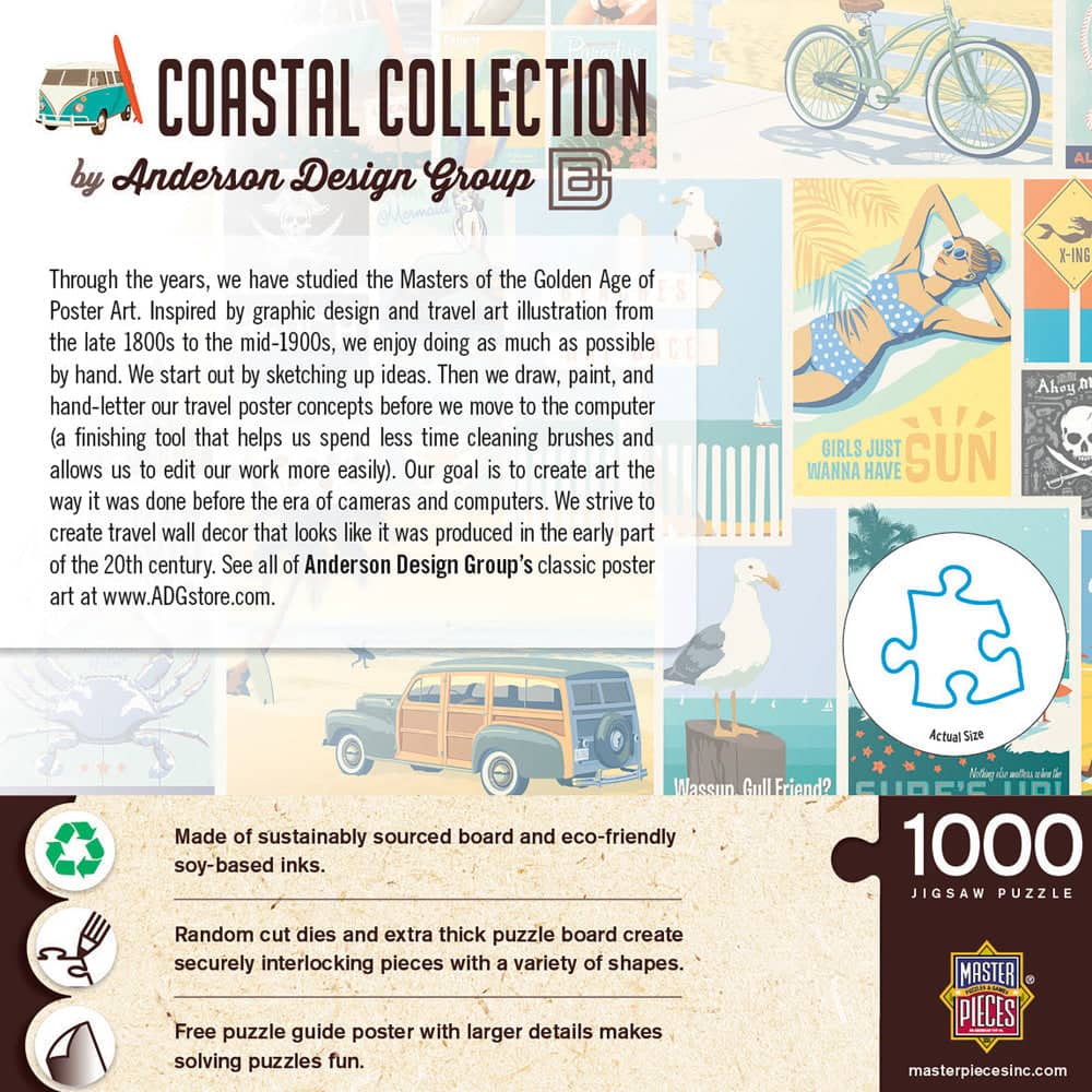Vintage Posters - Coastal Collection 1000 Piece Jigsaw Puzzle - Image 3