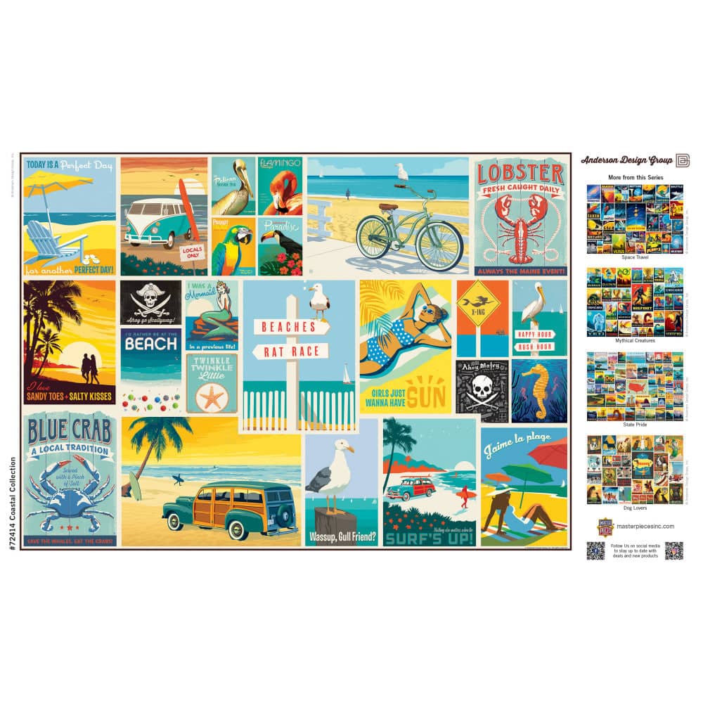 Vintage Posters - Coastal Collection 1000 Piece Jigsaw Puzzle - Image 4