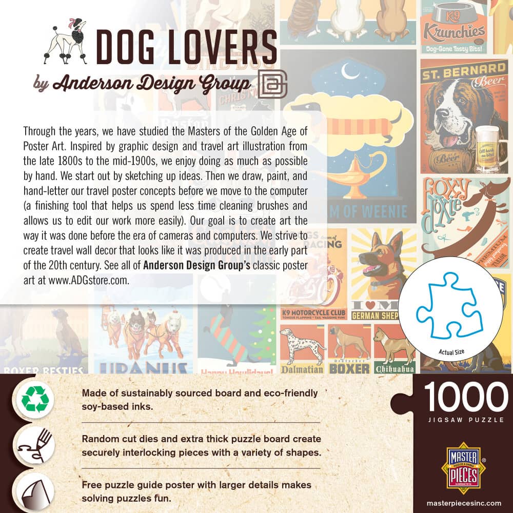 Vintage Posters - Dog Lovers 1000 Piece Jigsaw Puzzle - Image 3