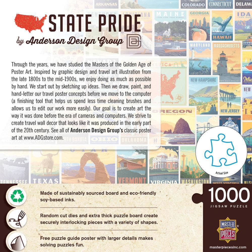 Vintage Posters - State Pride 1000 Piece Jigsaw Puzzle - Image 3