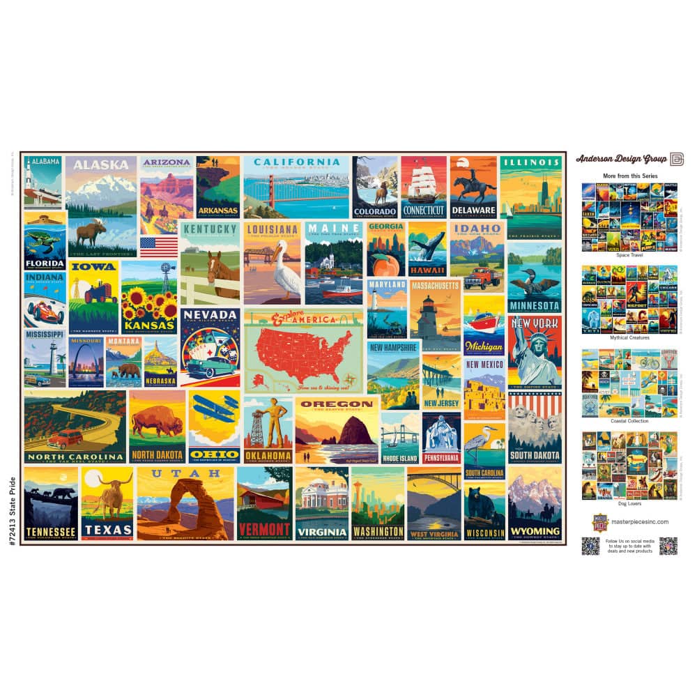 Vintage Posters - State Pride 1000 Piece Jigsaw Puzzle - Image 4