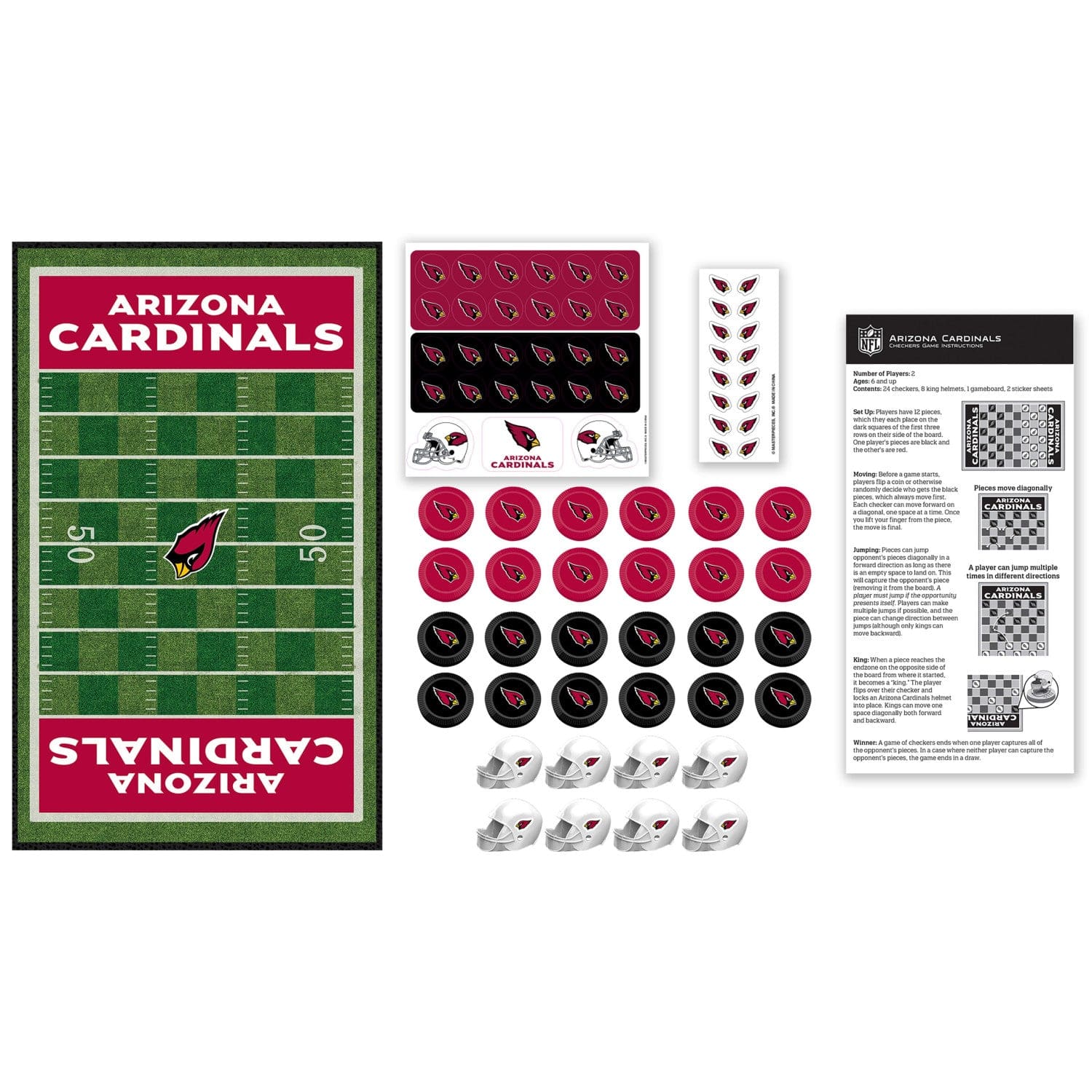 Arizona Cardinals Checkers Board Game - Image 2