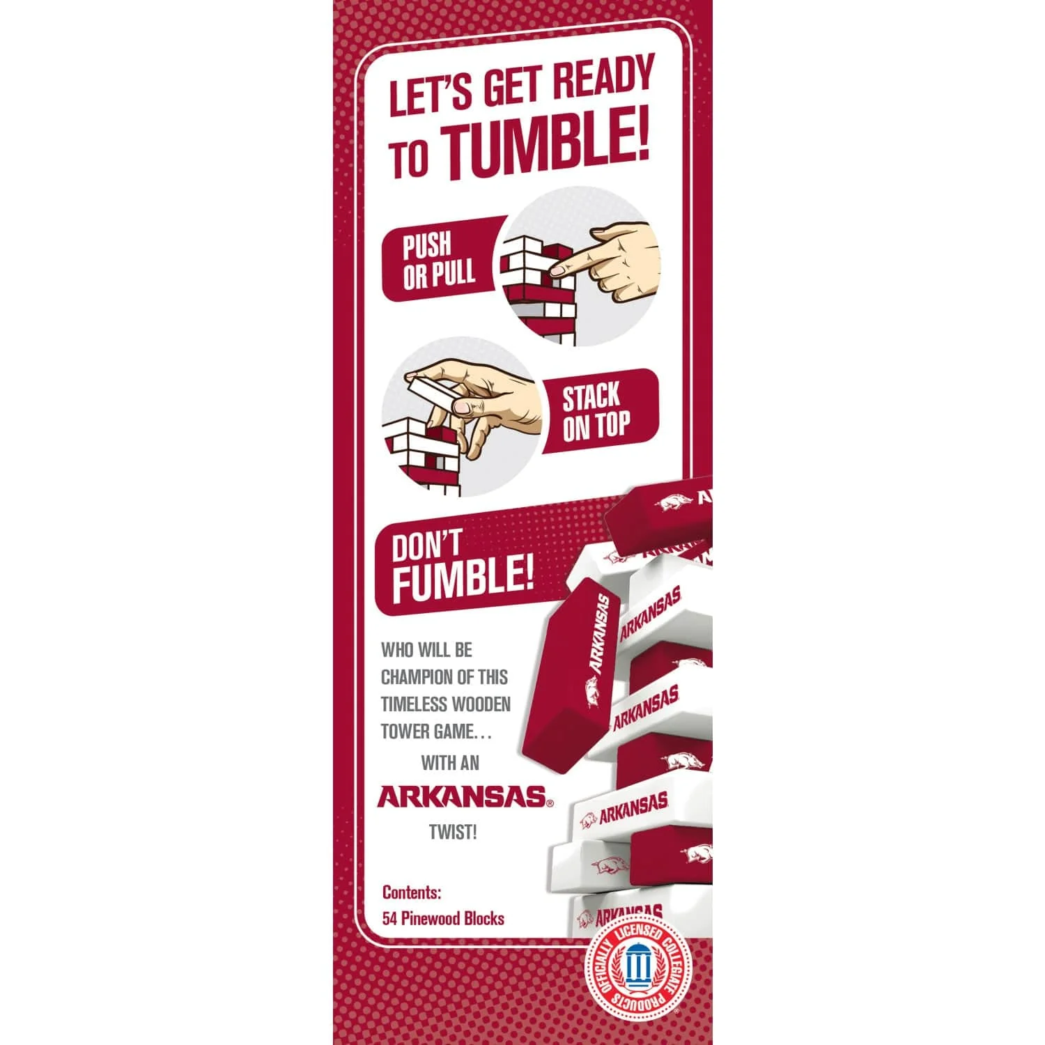 Arkansas Razorbacks Tumble Tower - Image 3