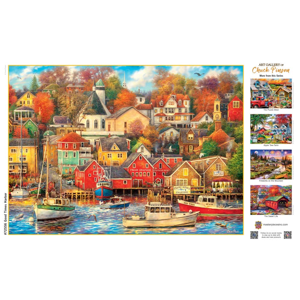 Art Gallery - Good Times Harbor 1000 Piece Jigsaw Puzzle - Image 4