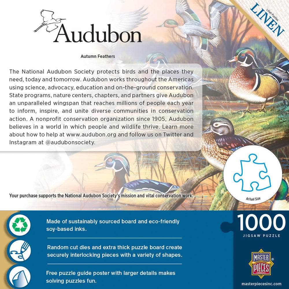 Audubon - Autumn Feathers 1000 Piece Jigsaw Puzzle - Image 3