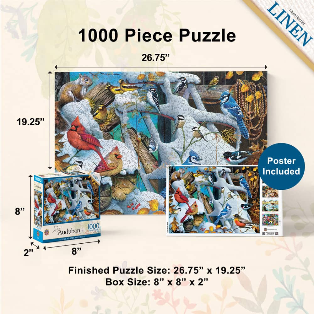 Audubon - Snow Birds 1000 Piece Jigsaw Puzzle - Image 5