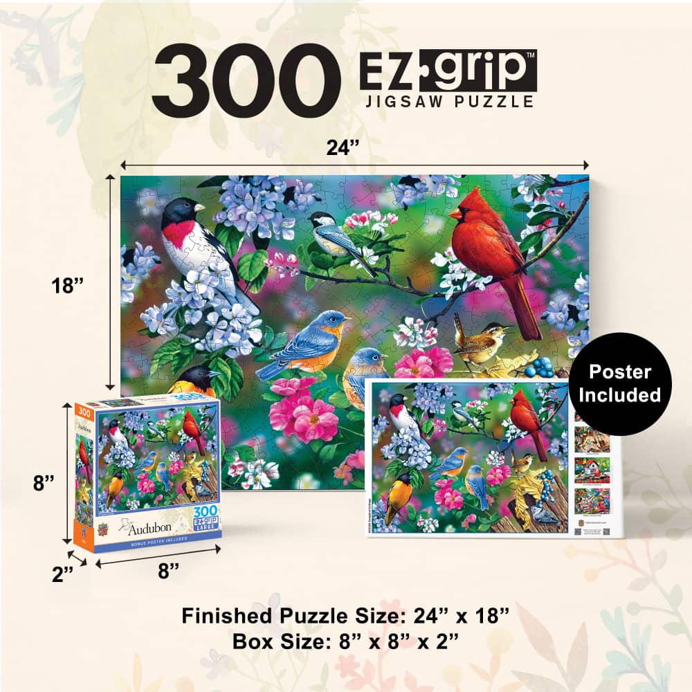 Audubon - Songbird Collage 300 Piece EZ Grip Jigsaw Puzzle - Image 5