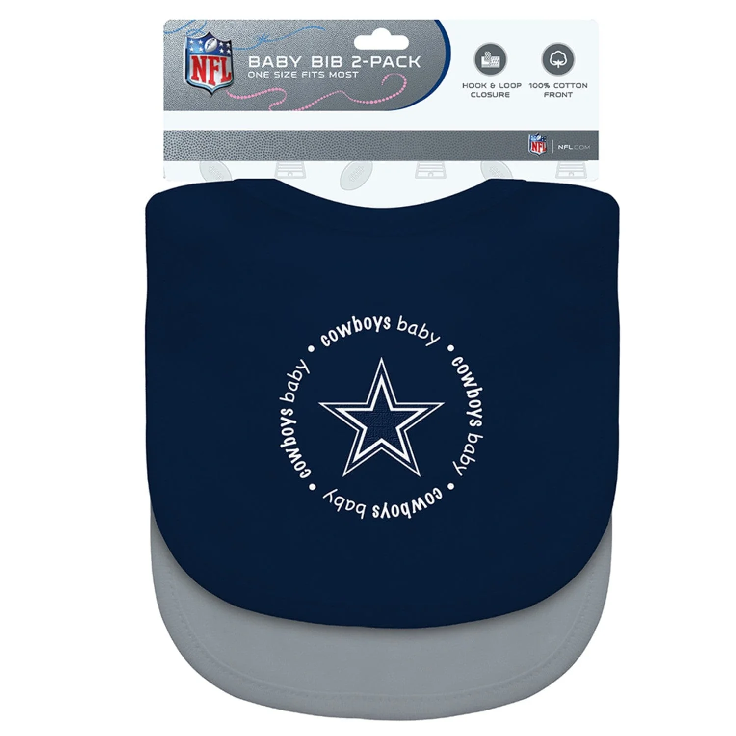 Dallas Cowboys - Baby Bibs 2-Pack - Navy & Gray - Image 2