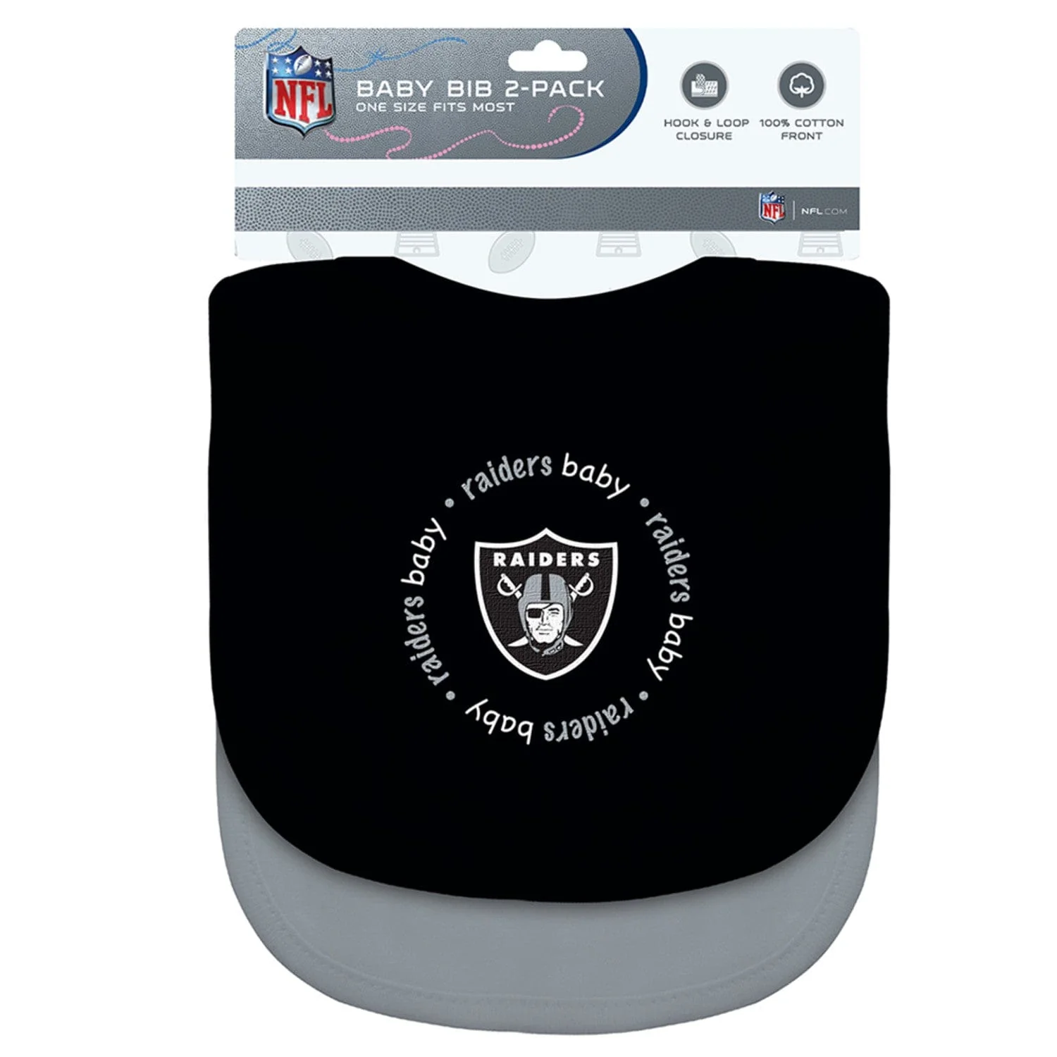 Las Vegas Raiders - Baby Bibs 2-Pack - Black & Gray - Image 2