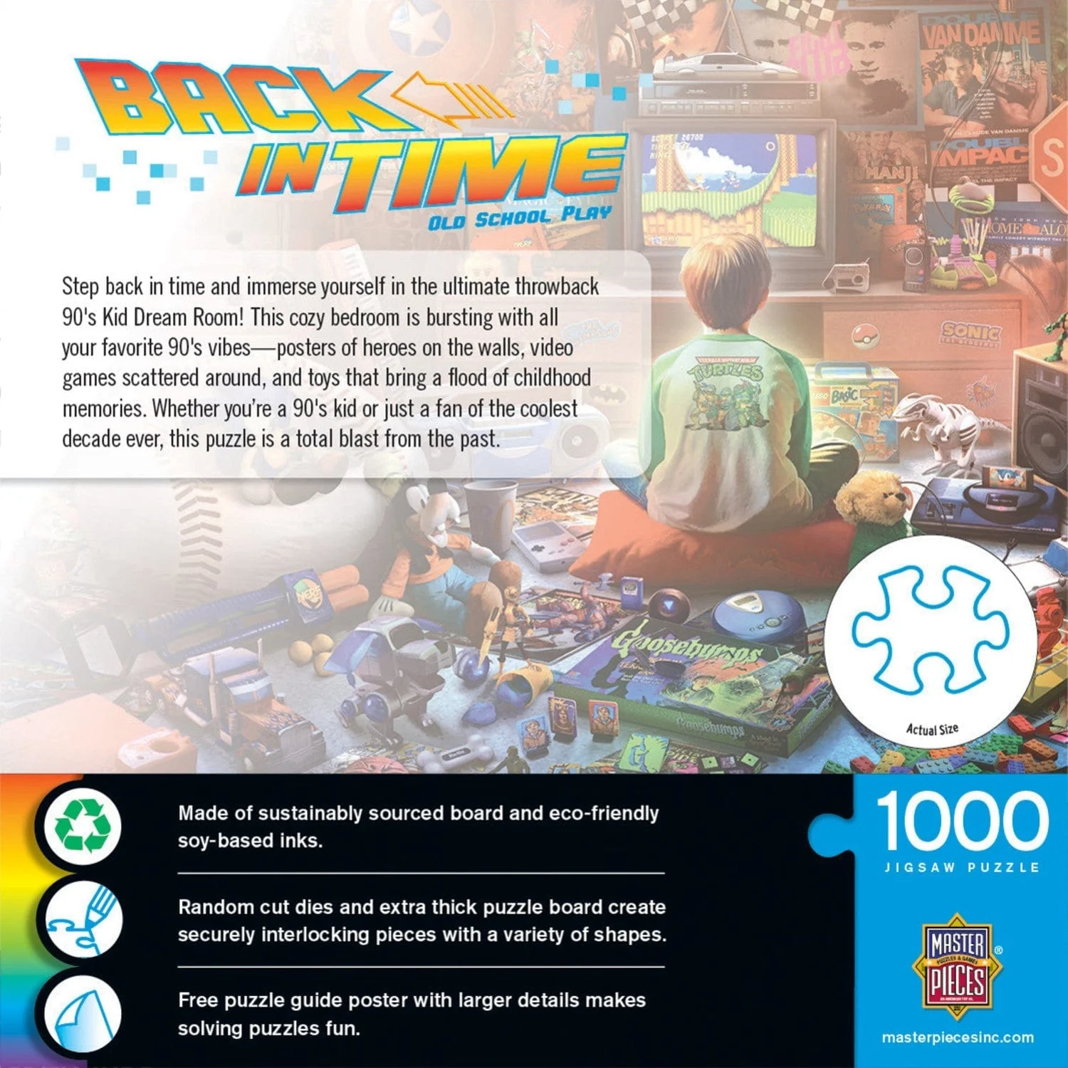 Back in Time - Old School Play 1000 Piece Jigsaw Puzzle - Image 3