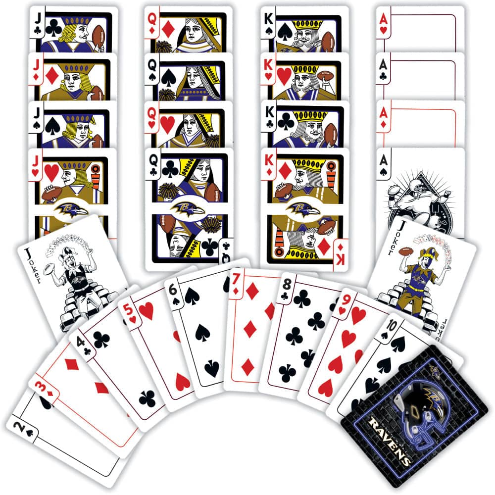 Baltimore Ravens Neon-Styled Playing Cards - 54 Card Deck - Image 2