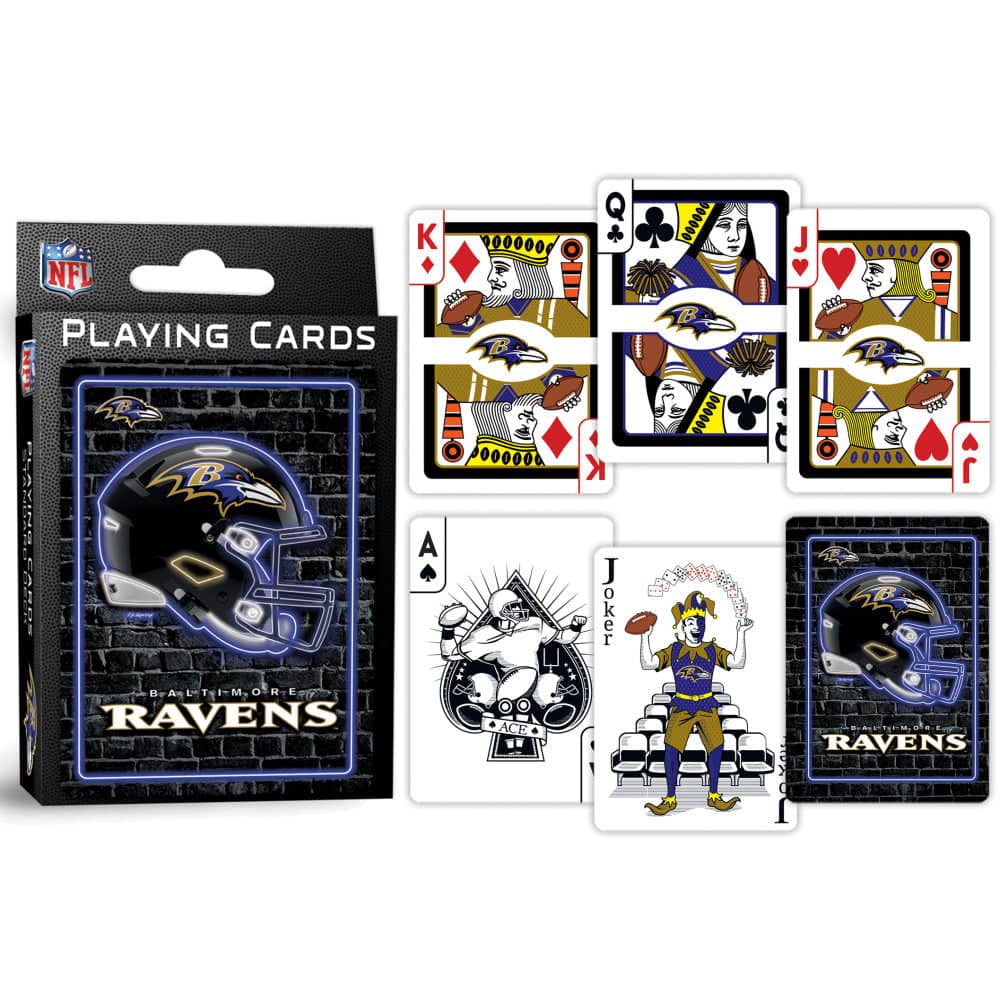 Baltimore Ravens Neon-Styled Playing Cards - 54 Card Deck - Image 3