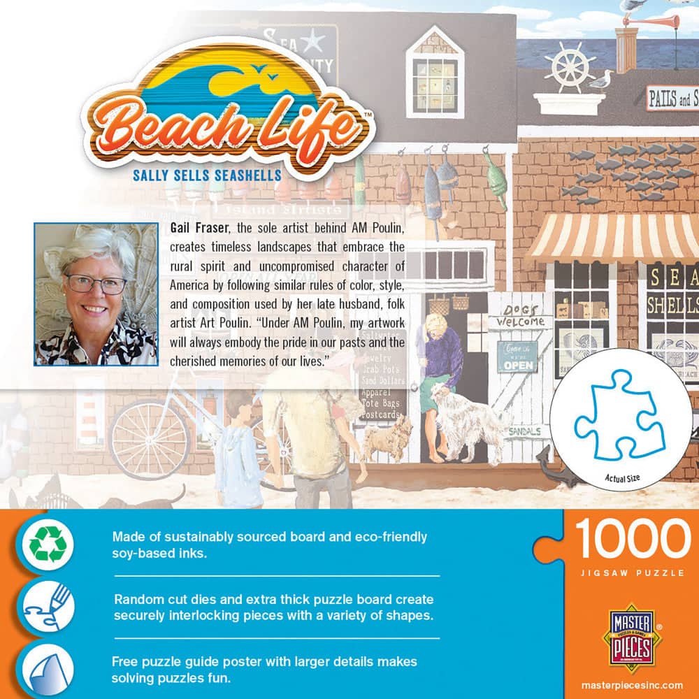 Beach Life - Sally Sells Seashells 1000 Piece Jigsaw Puzzle - Image 3