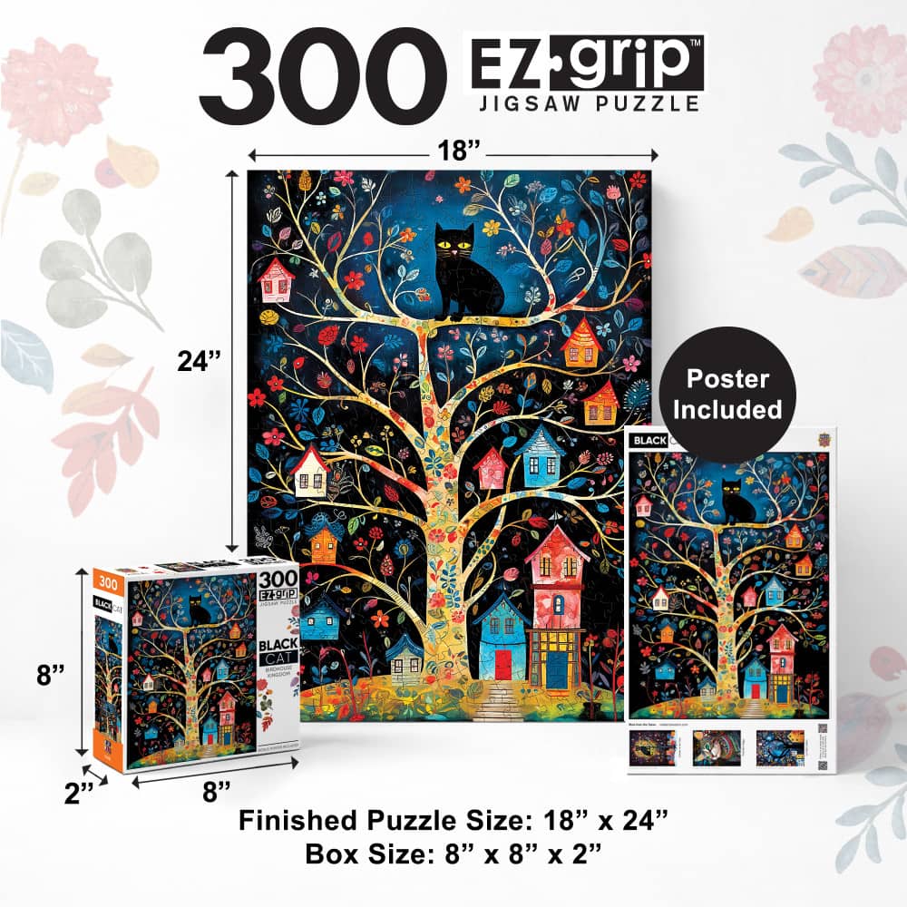 Black Cats - Birdhouse Kingdom 300 Piece EZ Grip Jigsaw Puzzle - Image 5