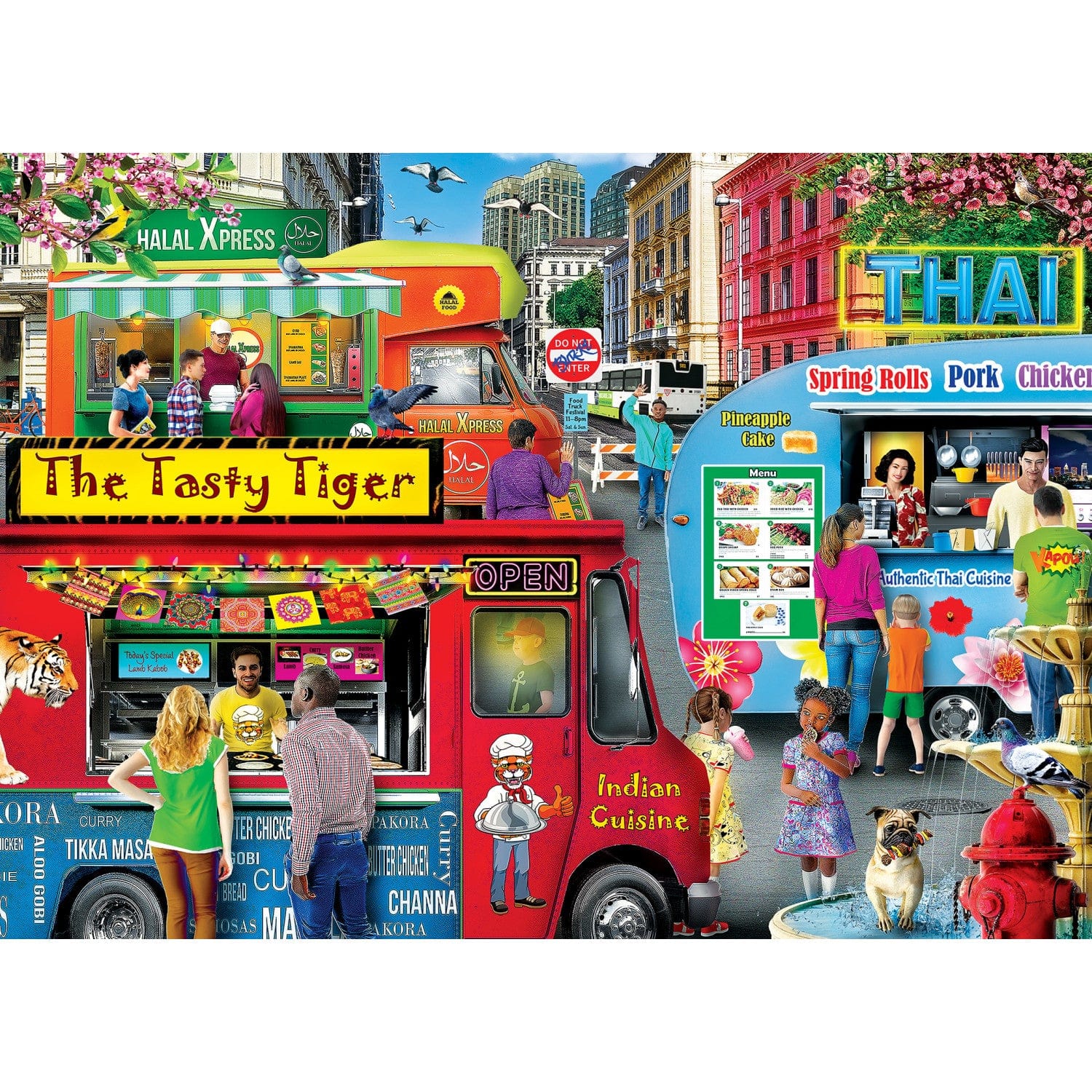 Food Truck Roundup - Block Party 1000 Piece Jigsaw Puzzle - Image 2