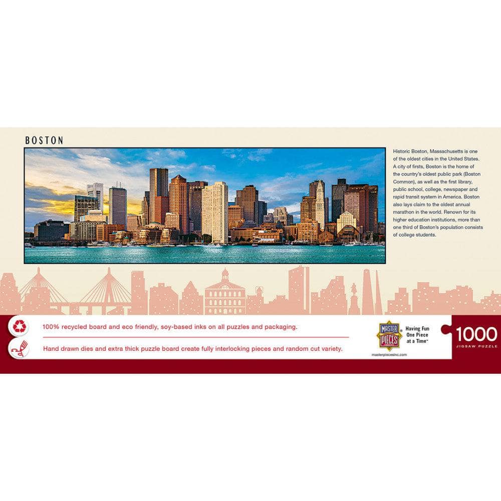 Boston, Massachusetts 1000 Piece Panoramic Jigsaw Puzzle - Image 3