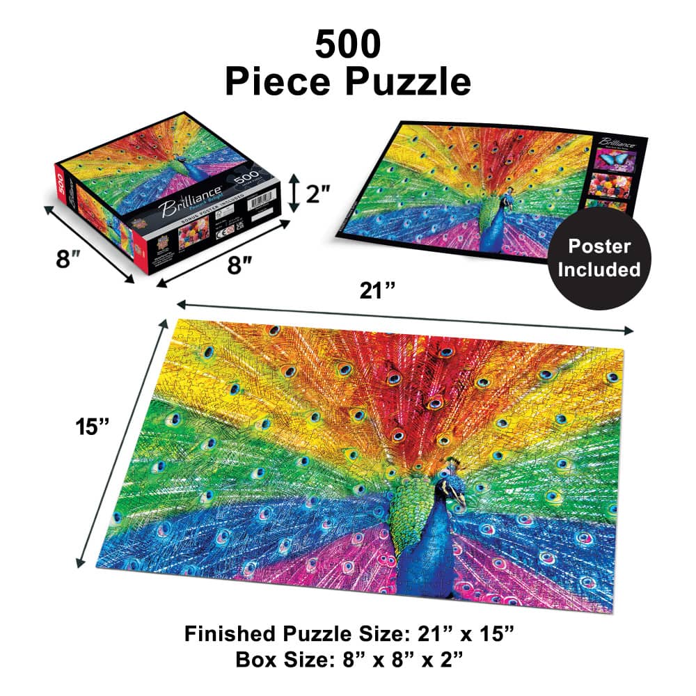 Brilliance - Peacock Delight 500 Piece Jigsaw Puzzle - Image 5