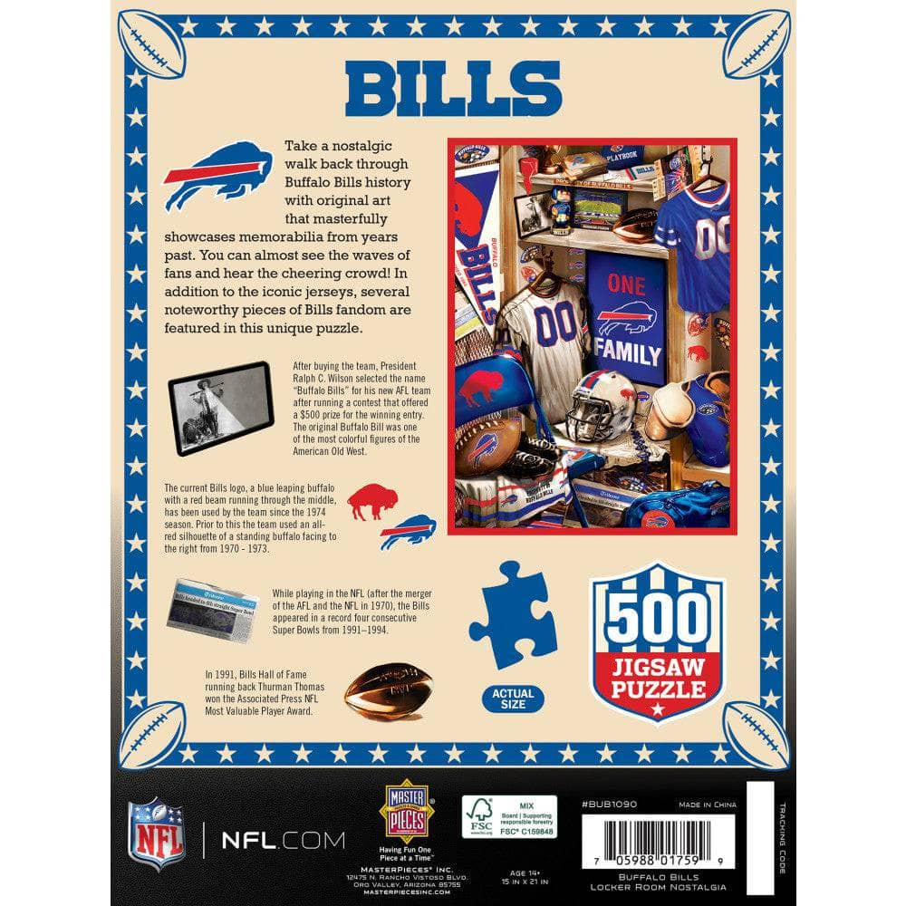 Buffalo Bills - Locker Room 500 Piece Jigsaw Puzzle - Image 3
