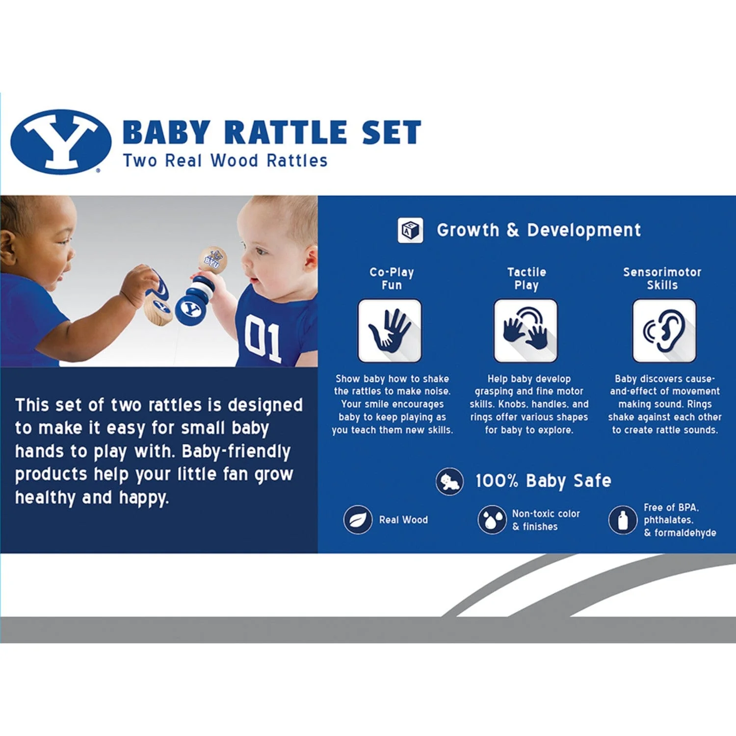 BYU Cougars - Baby Rattles 2-Pack - Image 3