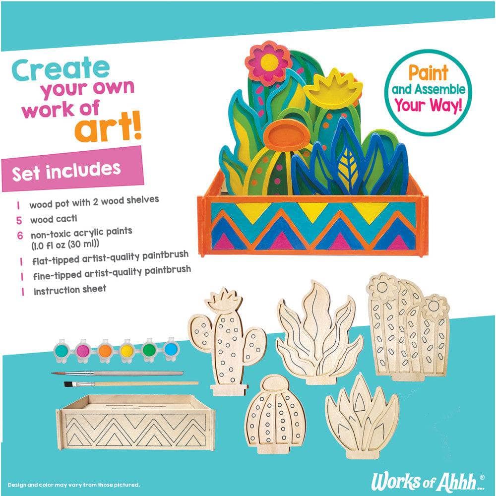 Cactus Garden Wood Craft & Paint Kit - Image 3