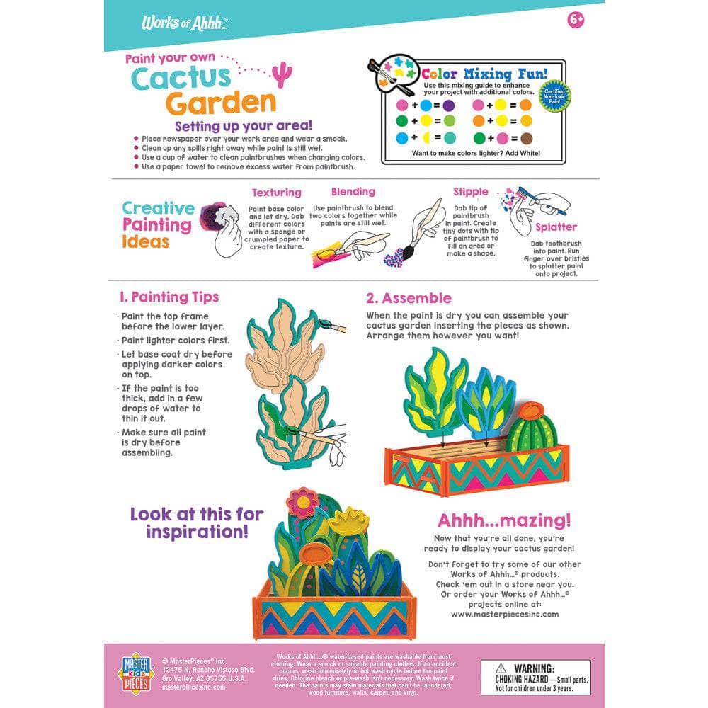 Cactus Garden Wood Craft & Paint Kit - Image 4