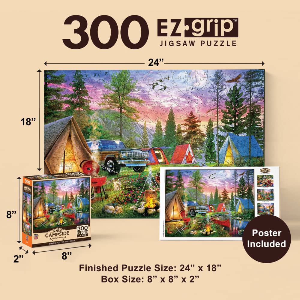 Campside - Moonlight Camping 300 Piece EZ Grip Jigsaw Puzzle - Image 5