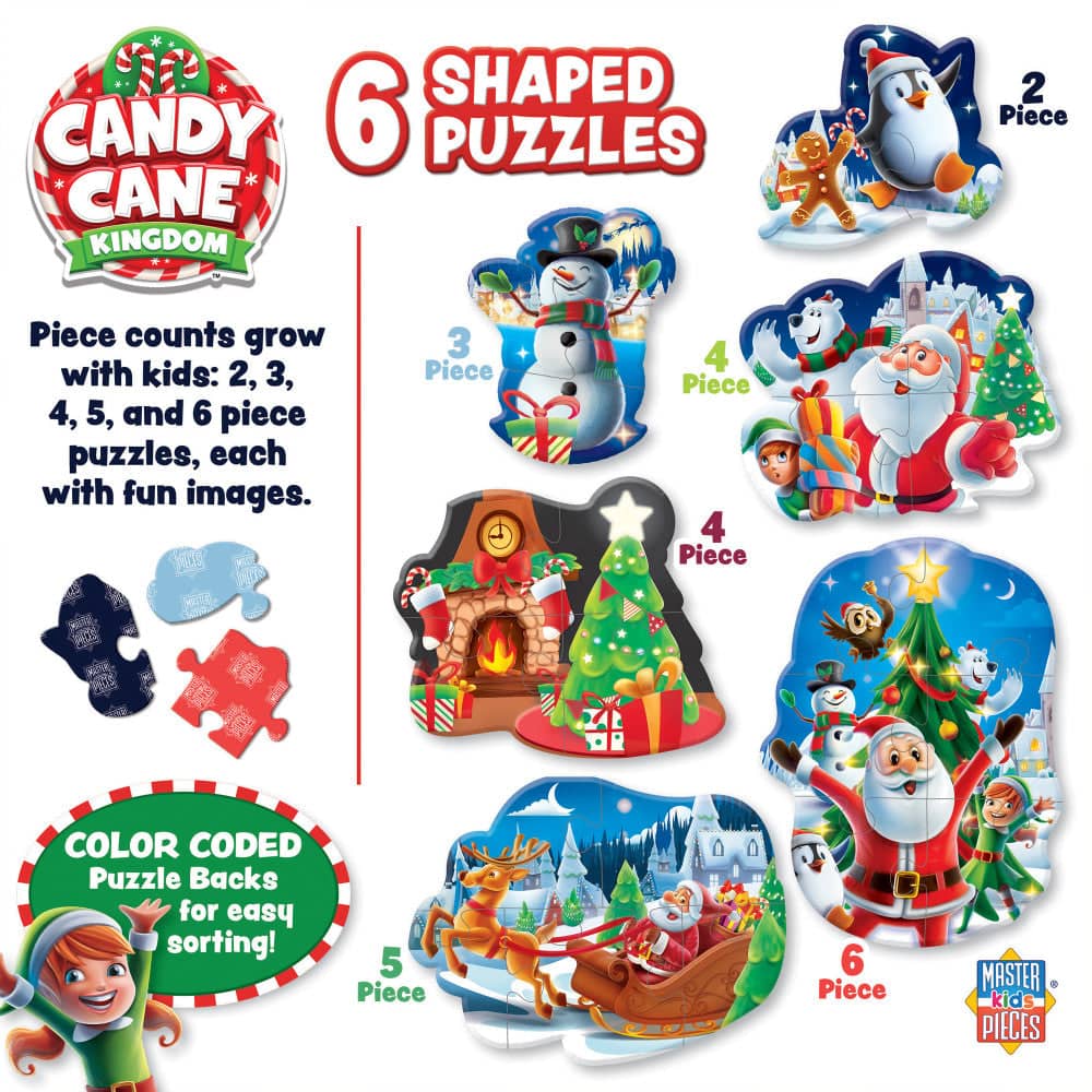 Candy Cane Kingdom - Christmas Fun 6-Pack Mini Shaped Jigsaw Puzzles - Image 3