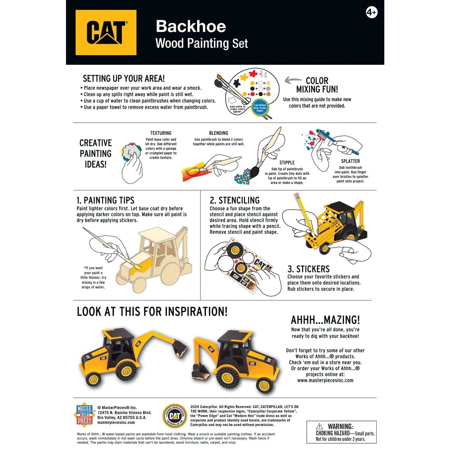 CAT - Caterpillar Backhoe Wood Craft & Paint Kit - Image 4