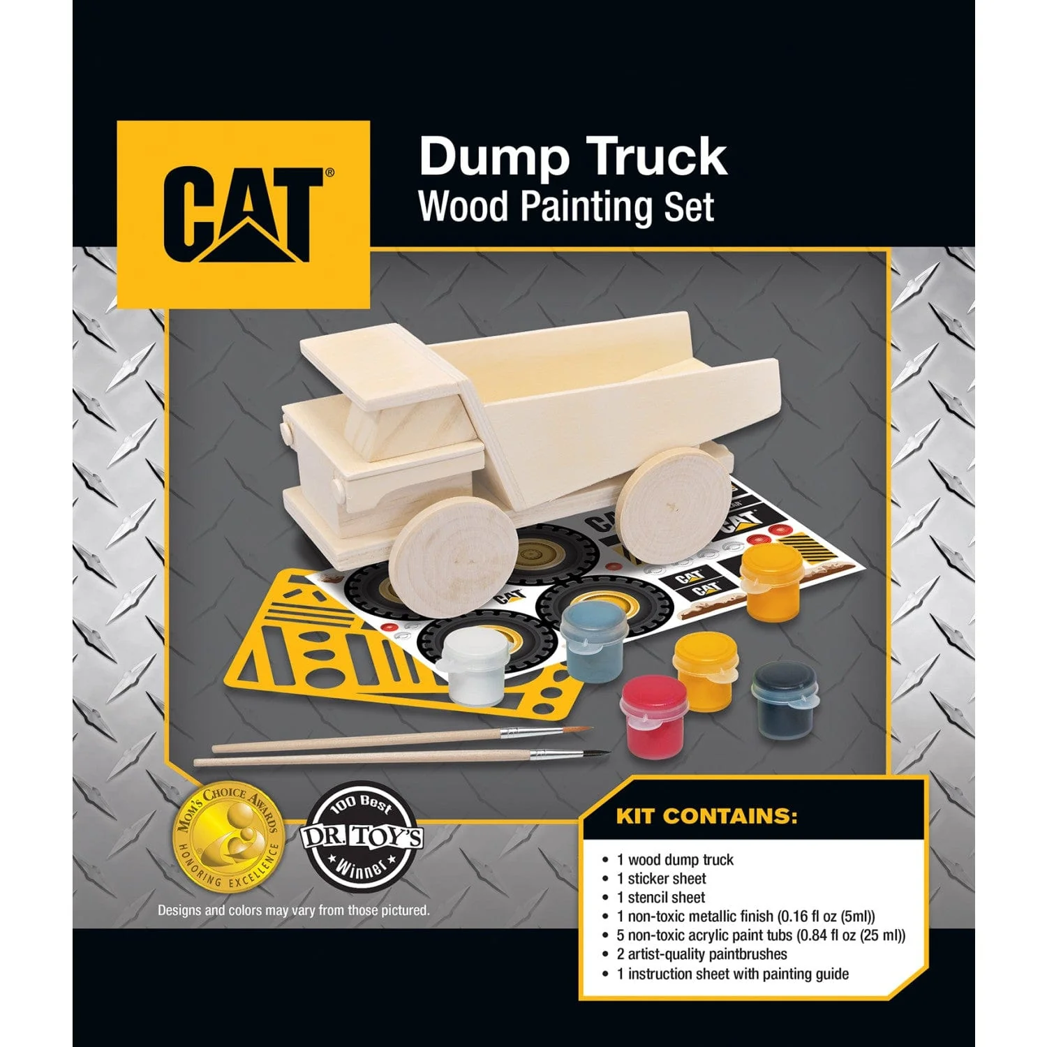 CAT - Caterpillar Dump Truck Wood Craft & Paint Kit - Image 3