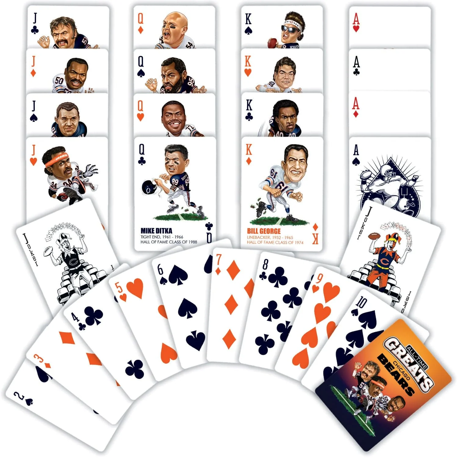 Chicago Bears All-Time Greats Playing Cards - 54 Card Deck - Image 2