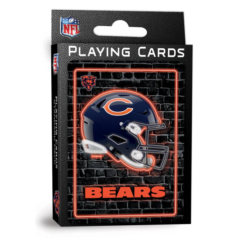 Chicago Bears Neon-Styled Playing Cards - 54 Card Deck