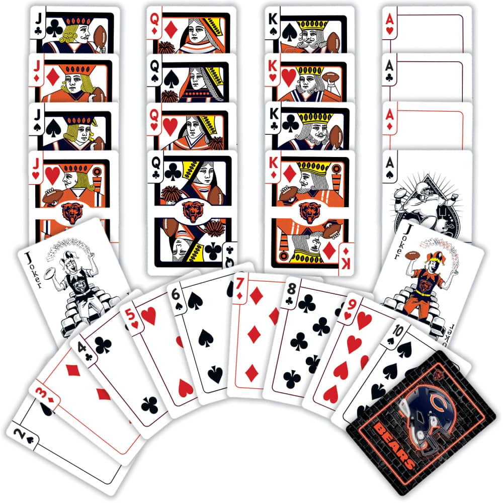 Chicago Bears Neon-Styled Playing Cards - 54 Card Deck - Image 2
