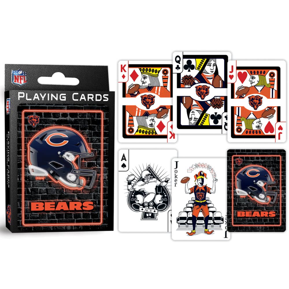 Chicago Bears Neon-Styled Playing Cards - 54 Card Deck - Image 3