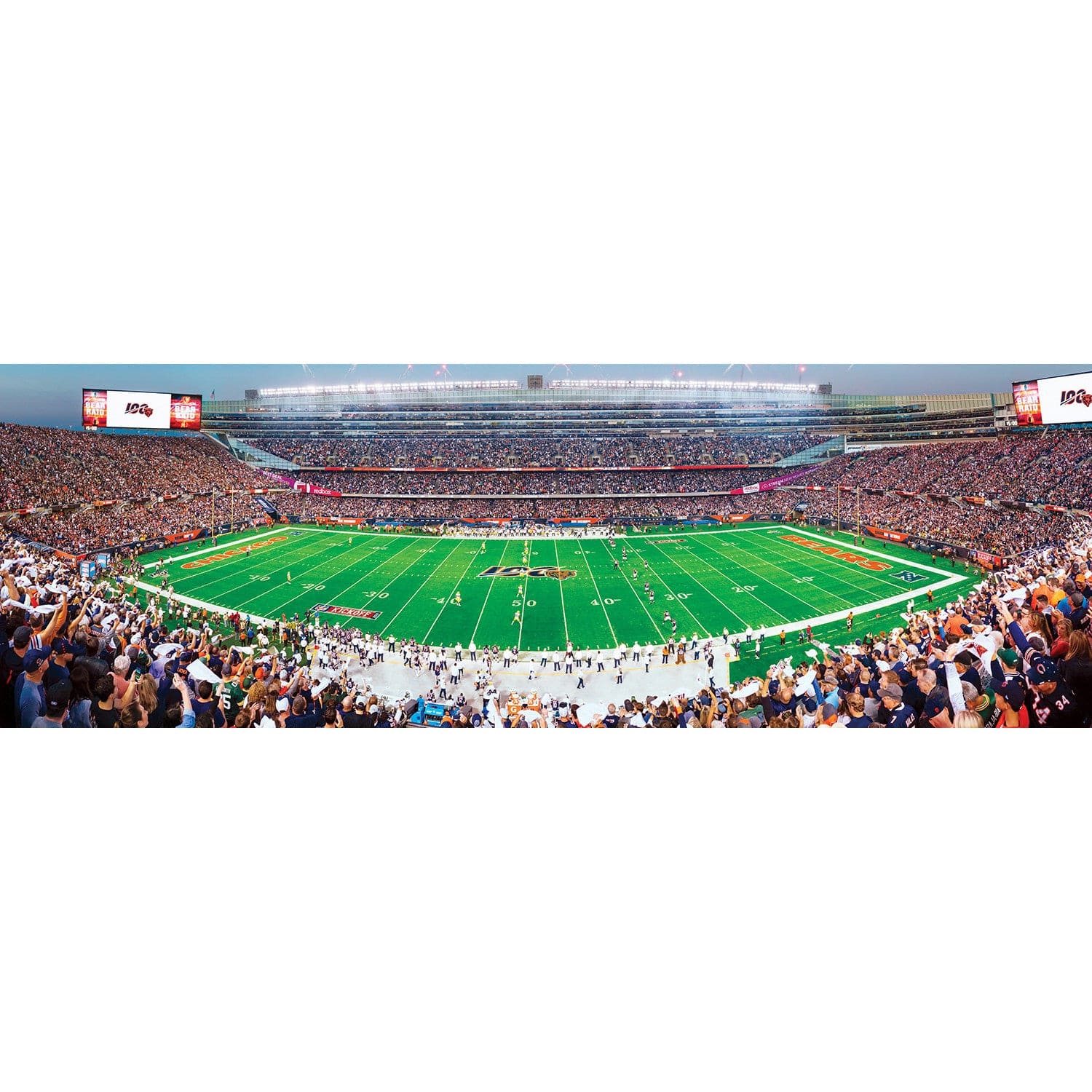 Chicago Bears - 1000 Piece Panoramic Jigsaw Puzzle - Center View - Image 2