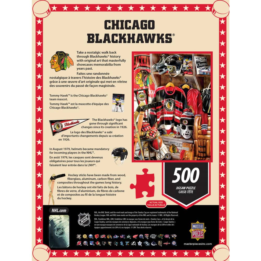 Chicago Blackhawks - Locker Room 500 Piece Jigsaw Puzzle - Image 3