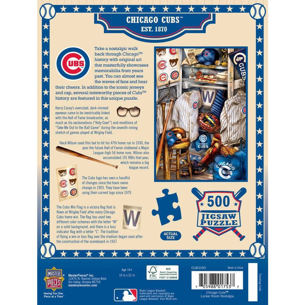 Chicago Cubs - Locker Room 500 Piece Jigsaw Puzzle - Image 3