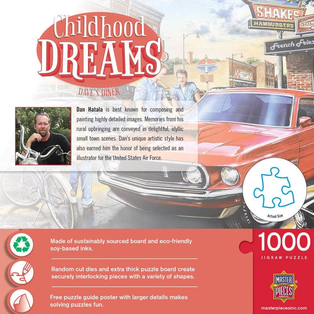 Childhood Dreams - Dave's Diner 1000 Piece Jigsaw Puzzle - Image 3