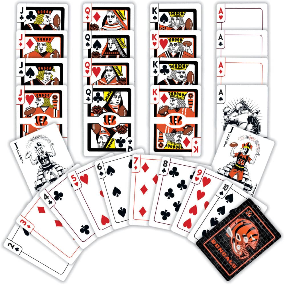 Cincinnati Bengals Neon-Styled Playing Cards - 54 Card Deck - Image 2