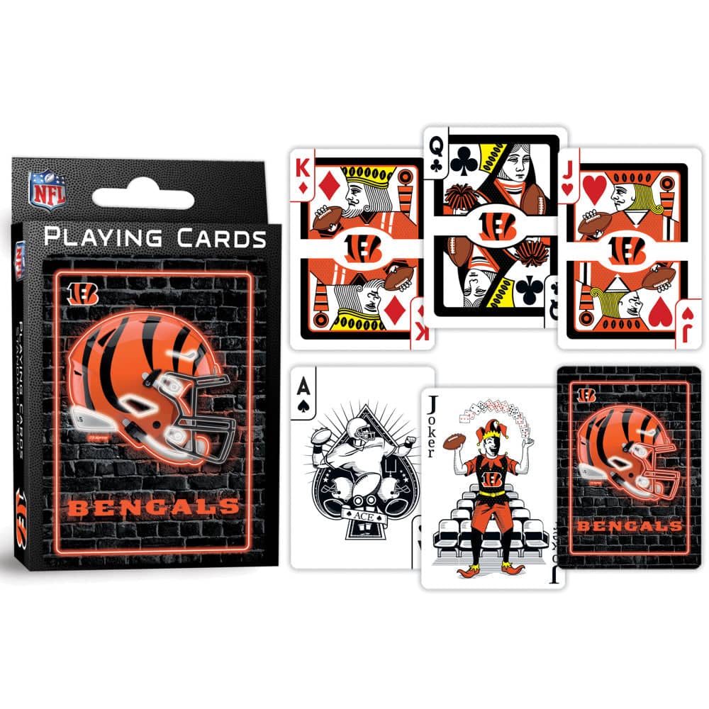 Cincinnati Bengals Neon-Styled Playing Cards - 54 Card Deck - Image 3