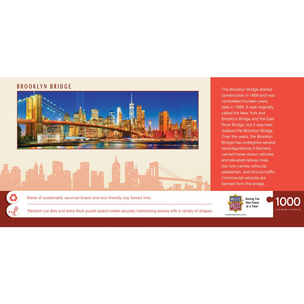 Brooklyn Bridge, New York City 1000 Piece Panoramic Jigsaw Puzzle - Image 3