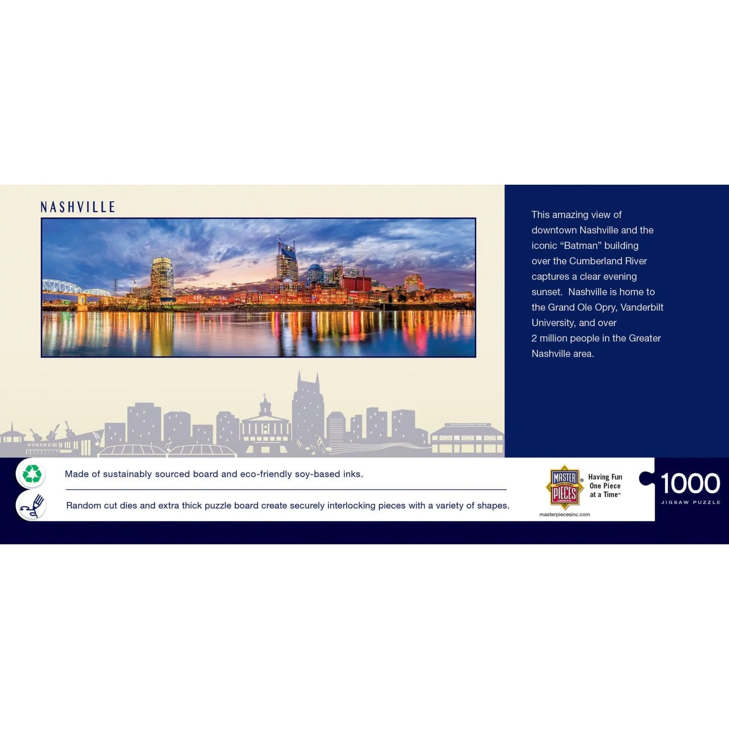 Nashville, Tennessee 1000 Piece Panoramic Jigsaw Puzzle - Image 3